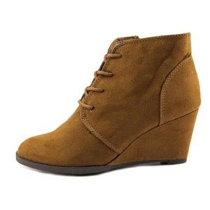 American Rag Baylie Chestnut Lace up Wedge Booties